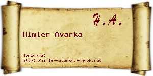 Himler Avarka névjegykártya